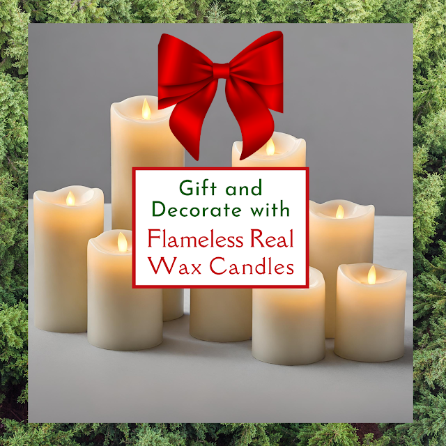 Gift and Decorate with Flameless Real Wax Candles