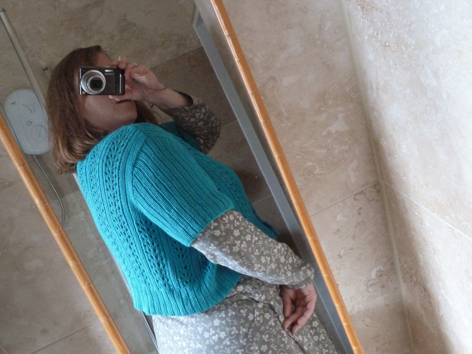 Hand knitted Double V Cardigan - Melissa Wehrle - cropped with different sleeves