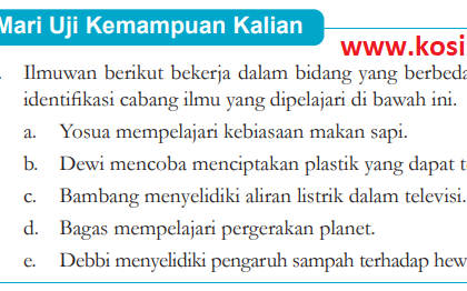 Kunci Jawaban IPA Kelas 7 Halaman 6, 7 Kurikulum Merdeka