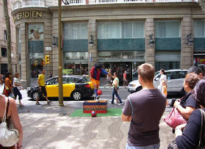 Ronaldinho in Las Ramblas Barcelona