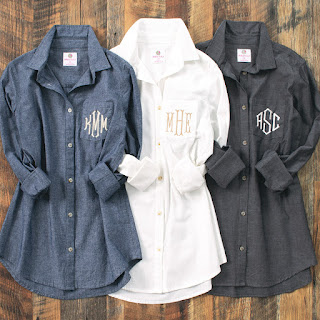 Monogrammed Button Down Tunics