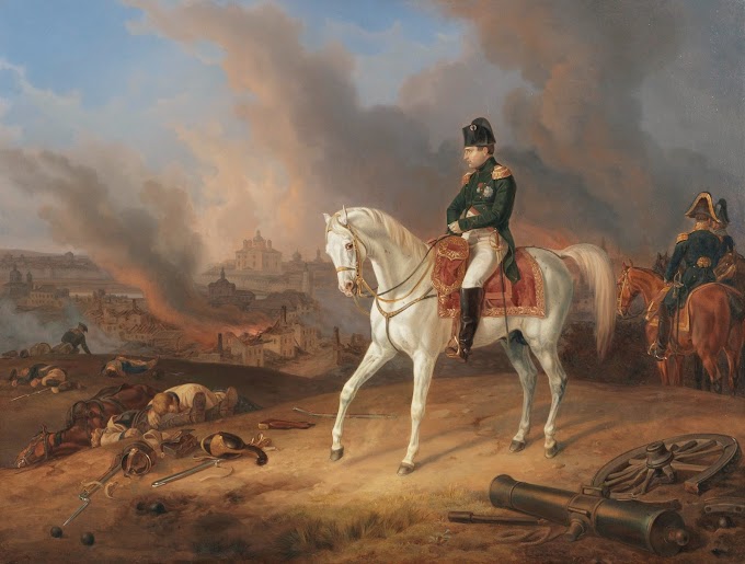Альбрехт Адам  - Наполеон на фоне горящего Смоленска