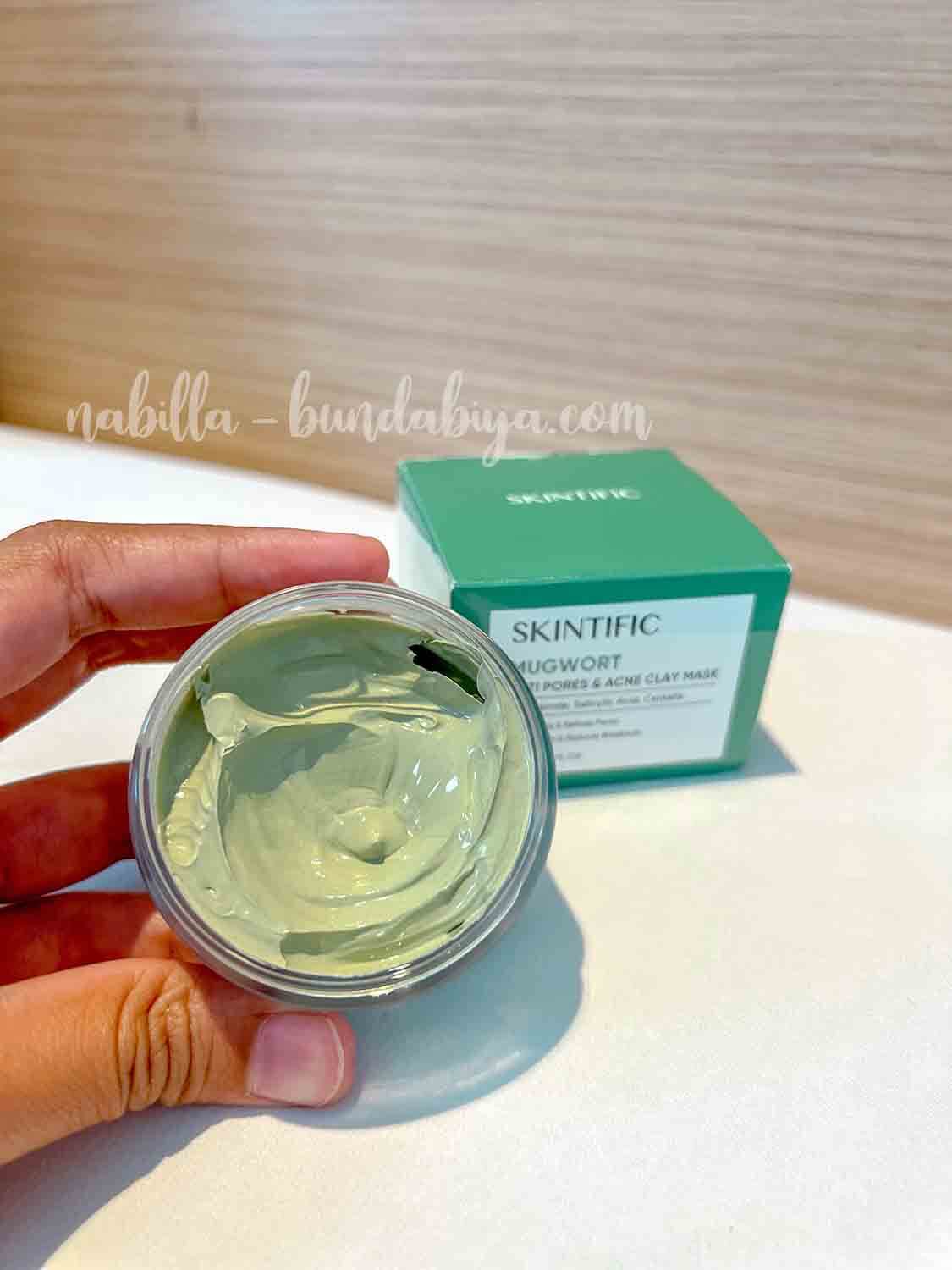 review masker mugwort skintific