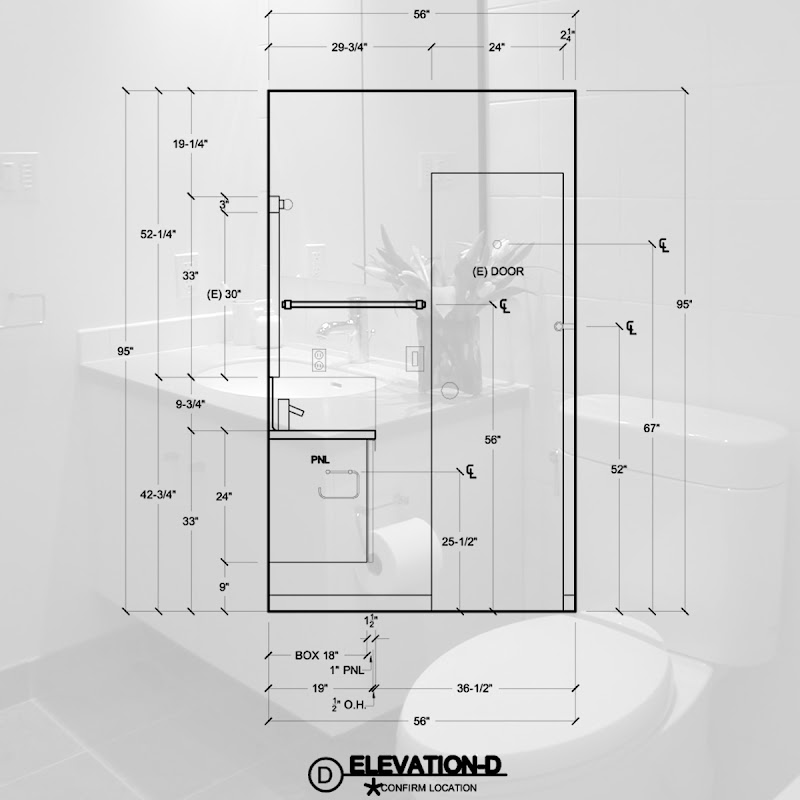 Standard 5'x 8' Bathroom Design & Construction Document title=