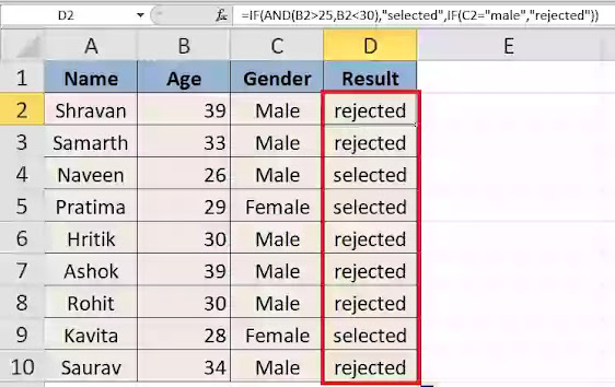 Nested if function in excel in hindni, IF, AND ,OR function in excel in hindi