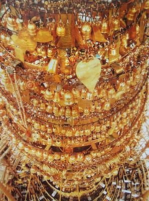 golden pagoda bells at the top