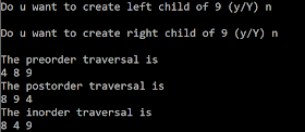 C code to implement Binary Tree