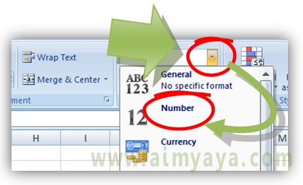 Cara Mengatur penulisan / tampilan angka dan bilangan real di microsoft excel melalui ribbon