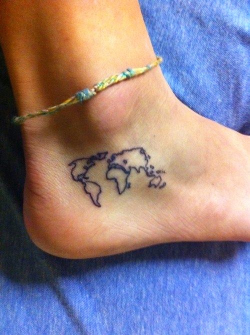 Black Miami Ink Made World Map Tattoo, World Map Tattoo On Women Leg, Women Leg World Map Tattoo, Impressive Leg Women Worldmap Tattoos, Women, Parts, Artist,