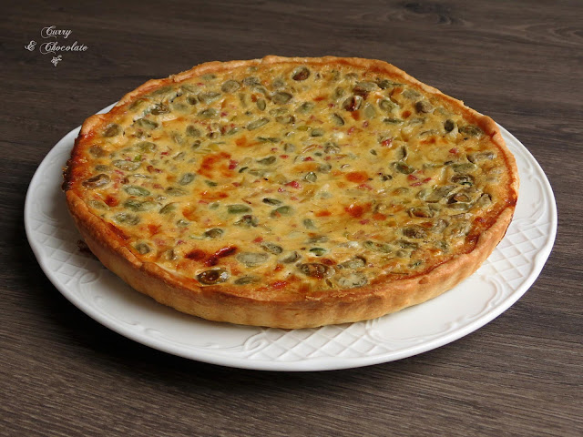 Pastel salado o quiche de habas y jamón – Lima beans and ham quiche     