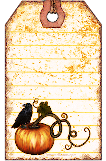 Pumpkin Crow Primitive Hangtag