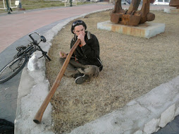 DIDGERIDOO INSTRUMENTO MUSICAL AUSTRALIANO HECHO DE EUCALIPTO AGUJEREADO POR LAS TERMITAS.
