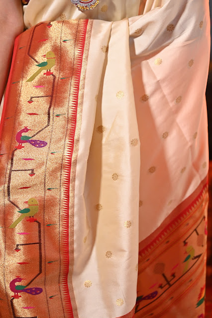 Mushroo silk Banarasi paithani saree