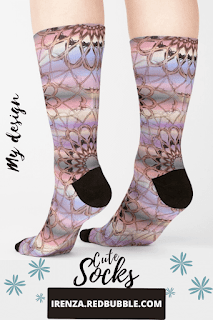 Pastels with symmetric flower pattern Socks.