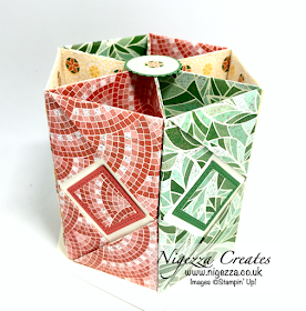 Nigezza Creates with Stampin' Up! & Mosaic Mood DSP a Hexagonal Origami Desk Tidy