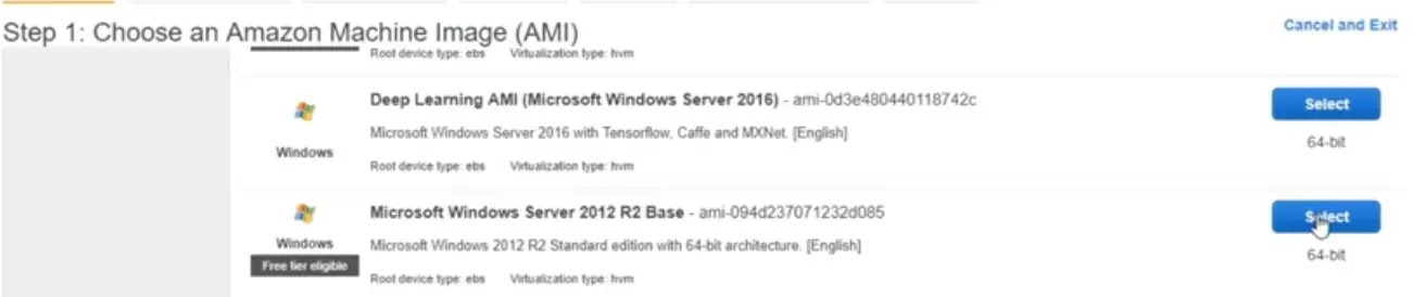 Install a Windows Server in AWS