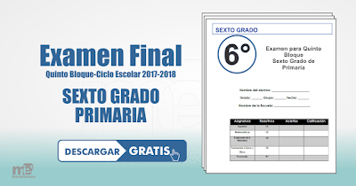 Examen final sexto grado