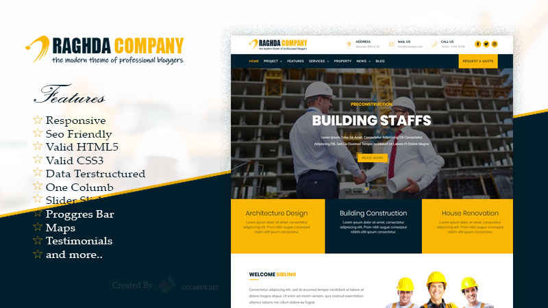 Raghda Company Profile Responsive Blogger Template