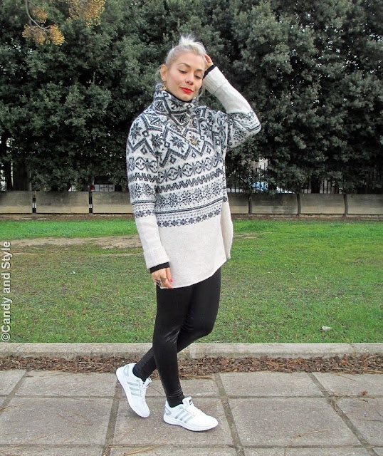 CosySweater+Leggings+WhiteTrainers - Lilli Candy and Style Fashion Blog