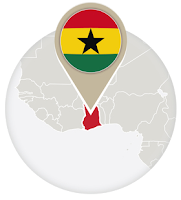 Ghanaian flag and map