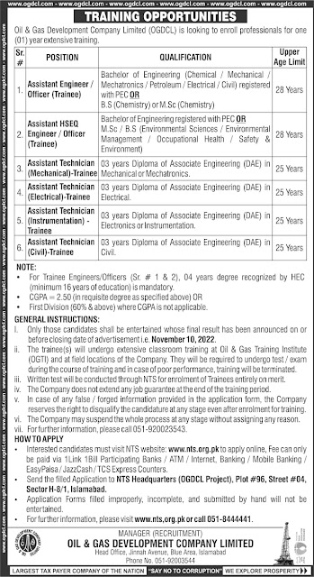 OGDCL-Oil and Gas Development Company Limited Latest Jobs in Pakistan 2022