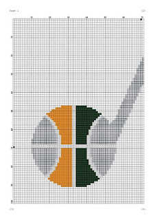 Utah Jazz digital cross stitch - Tango Stitch