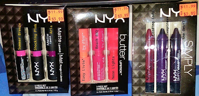 NYX lip trio gift sets matte butter creams swatches haul pink she devil