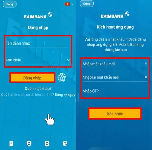 Cách khắc phục khi Quên mật khẩu, tên đăng nhập Eximbank