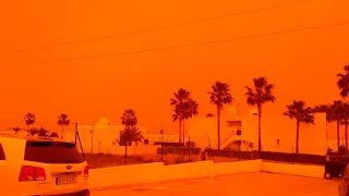 my bright orange skyline as the massive saharan sand drift comes to cover me here in almería
