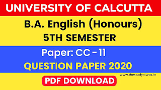 CU B.A English (Honours) Question Paper 2020 | Paper C-11