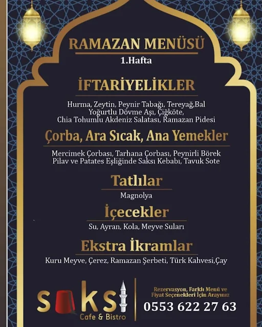 saksı cafe bistro onikişubat kahramanmaraş saksı cafe saksı cafe k.maraş iftar menüleri k.maraş iftar menü fiyatları