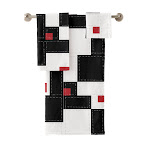 Black White Red Modern Patchwork Towel Set