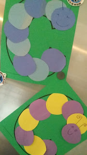 Glue circles on the letter C to create a caterpillar.