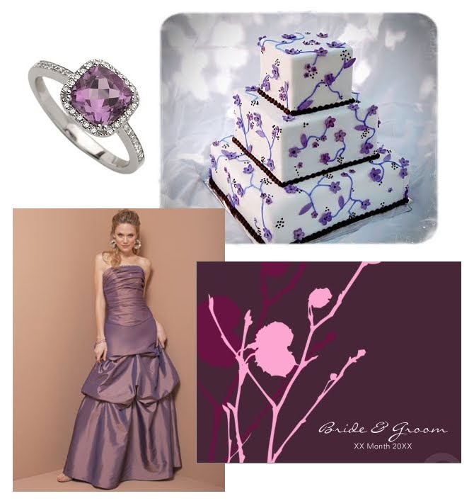 Here I've put together a few of my favorite purple themed wedding items