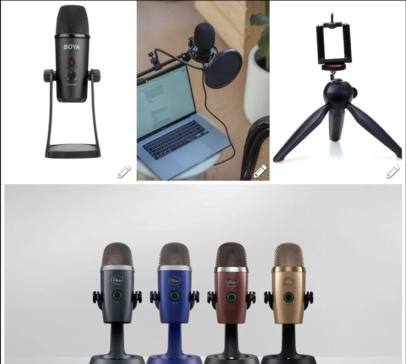 beberapa model microfon untuk video streaming