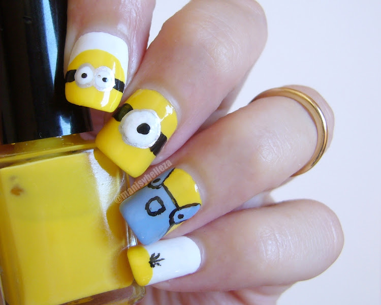 Minions nail art design