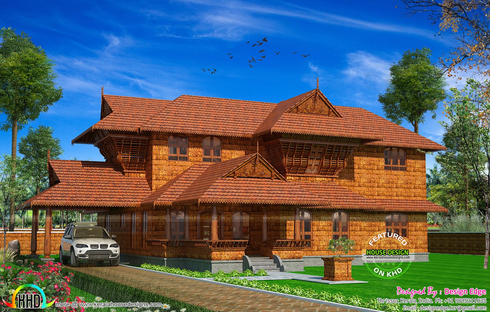 True Kerala traditional house with laterite stone Kerala 