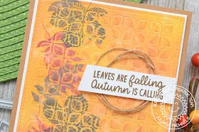 Sunny Studio Stamps: Frilly Frames Dies Elegant Leaves Happy Harvest Fall Themed Card by Juliana Michaels