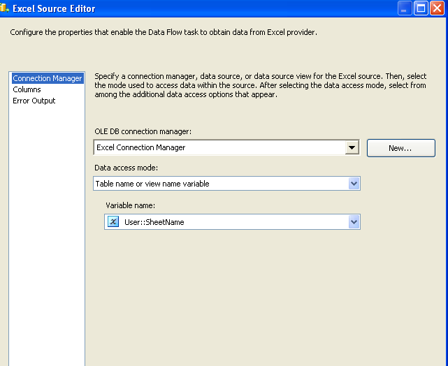 Loop Through Excel File Sheets In Ssis