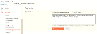 Setelan Preferensi