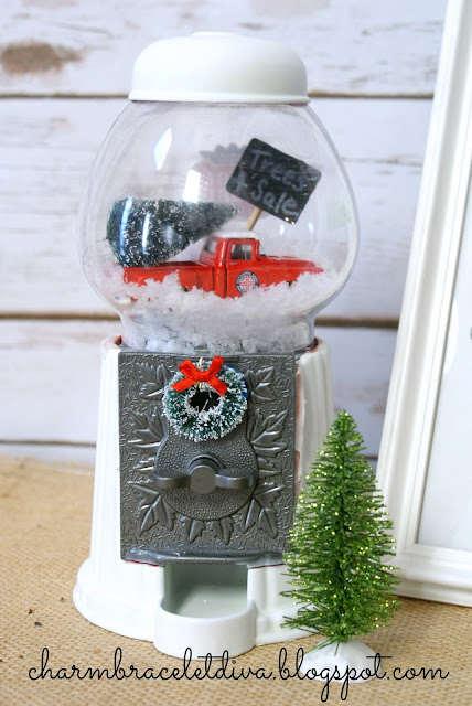 DIY gumball machine waterless snow globe