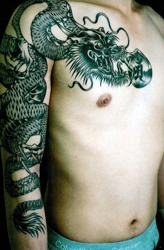 The last of my Black Dragon Tattoos proves even guys look hot with a Black