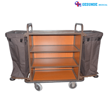 Linen Trolley Bersih Cart + Kayu