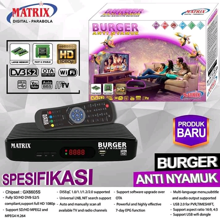 reciver terbaru matrix burger anti nyamuk