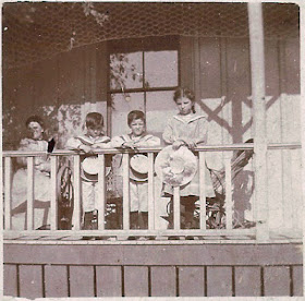 porch of Leon Bean home in Redwood City California