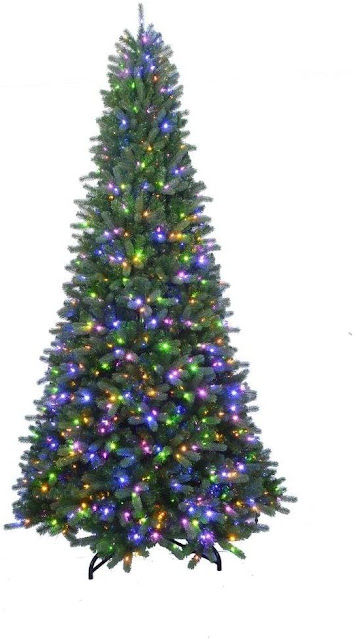 Home Accents Holiday 7 ft. to 10 ft. LED Pre-Lit Adjustable Rising Artificial Spruce Christmas Tree