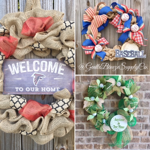 Sports Wreath, Game Day Wreath, Baseball Wreath, Football Wreath, Golf Wreath, Atlanta Falcons Wreath