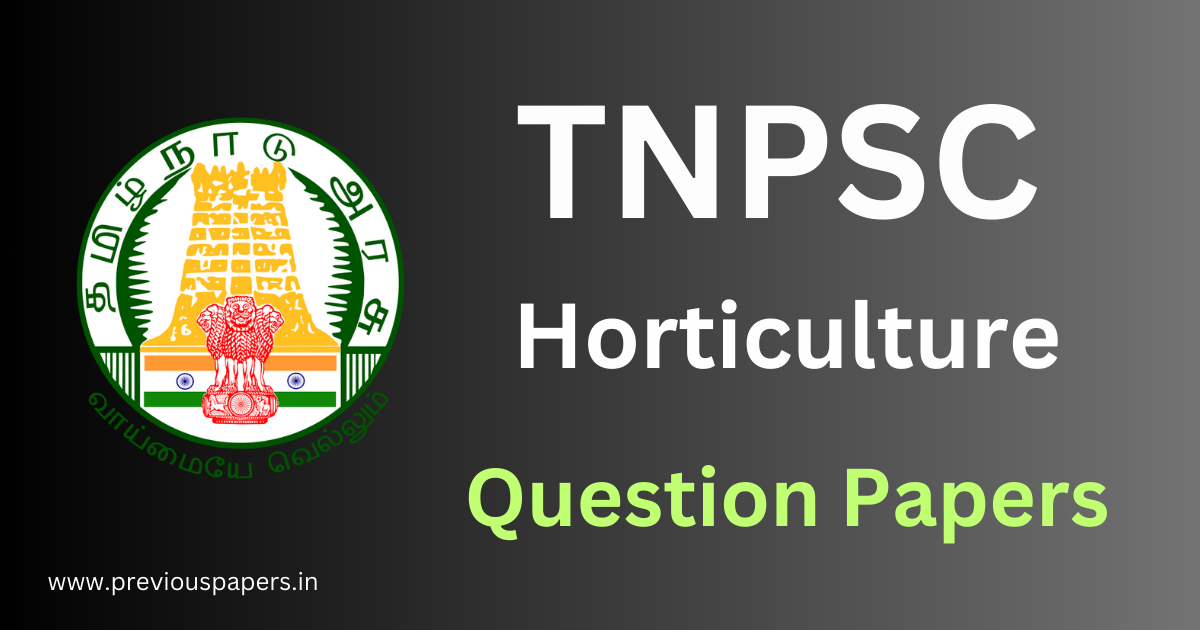 TNPSC Assistant Horticulture Officer (AHO) Question Paper