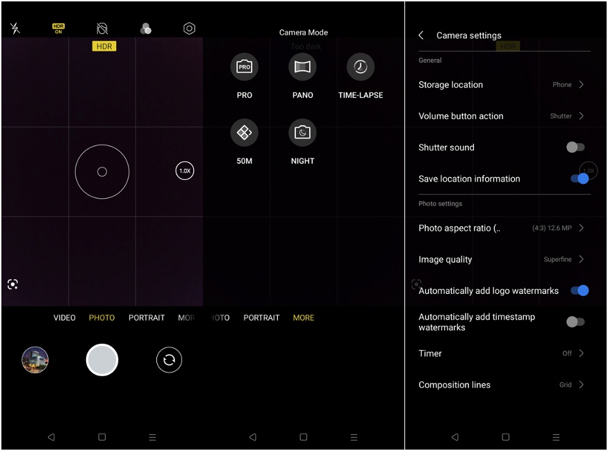 realme C33 Camera UI