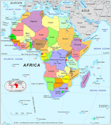 Africa Map Region Country